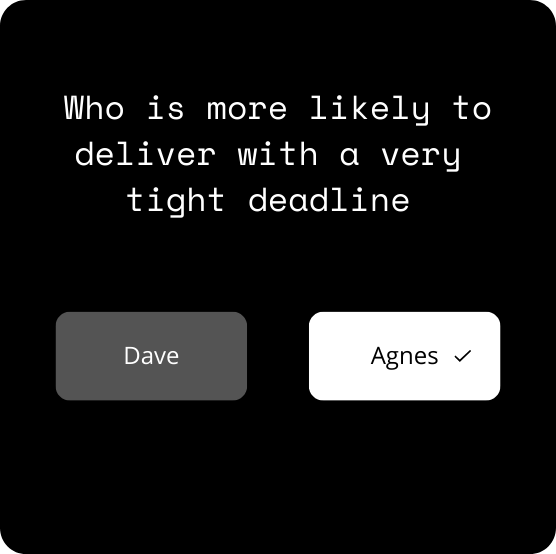 Pairwise comparison interface